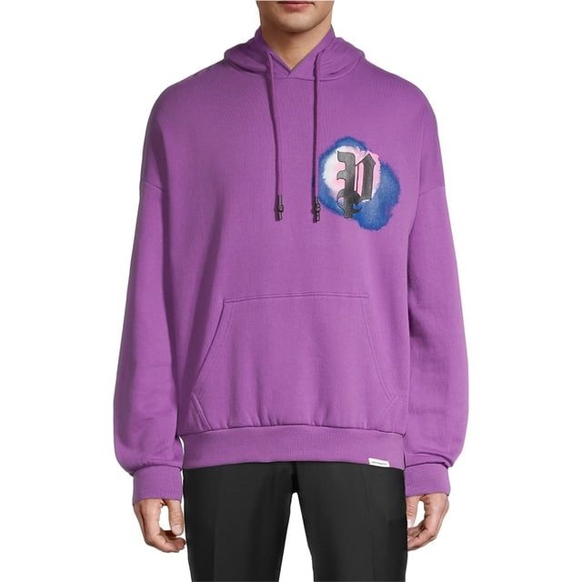 Sudadera con capucha y estampado gráfico de Elevenparis para hombre, orquídea XL