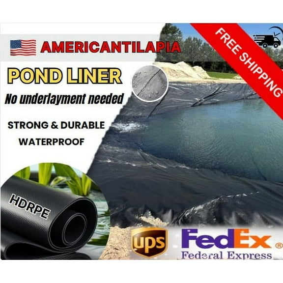 Pond Liner 24x55 Flexible, Strong, HDRPE 30/40 Waterproof, Fish Koi Pond & Gardens.