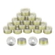 thumbnail image 1 of Uxcell Tapas Flip Off de 15 mm 200PCS Sellos Sin Bisel Tapas Flip Off para Frascos de Vidrio Botellas Liofilizadas, Transparente/Dorado Verde, 1 of 6