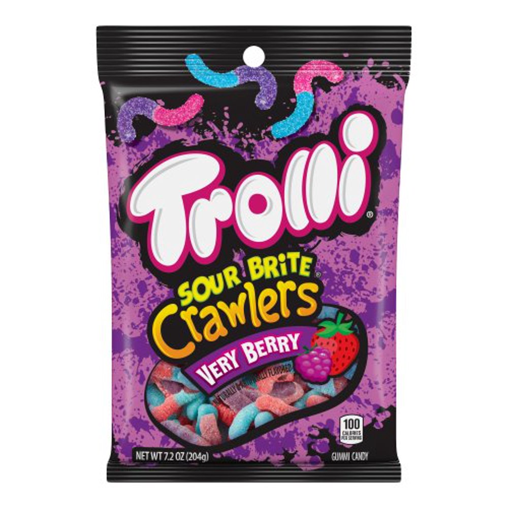 Trolli Sour Brite Crawlers Very Berry Gummi Candies, 7.2 Oz.