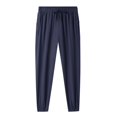 thumbnail image 2 of Aayomet Men Sweatpants Loose Ice Silk Solid Sports Leggings (Navy, XL), 2 of 5
