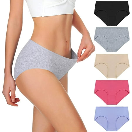 

Womens Underwear Cotton Hipster Panties Soft Breathable Briefs Stretch Ladies Underwear Regular&Plus Size 5-Pack