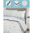 thumbnail image 4 of Aqua Coastal Shell Twin XL Size Down Alternative Comforter, Lightweight Comforter Quilt Bedding Set with Pillow Shams Nautical Coral Starfish Seahorse All Seasons Bed Comforter Duvet Insert 68"x98", 4 of 7