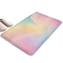 Dreamy Pastel Sky Flannel Non Slip Door Rugs,Washable Door Mats Indoor,Decorative Door Mats,Dirt-Resistant and Absorbent Doormat for Entrance,Bedroom,Kitchen,Bathroom,31.5x17in(80x43cm)