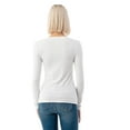 thumbnail image 3 of Simply Fashion Basic V Neck Long Sleeve T-Shirts - Stretch Cotton SpandexWHITE,MEDIUM, 3 of 5
