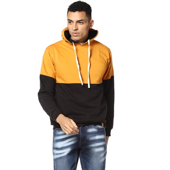 Men Colorblocked Full Sleeve Stylish Casual Hooded Sweatshirt