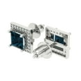 thumbnail image 2 of Clara Pucci 2.24Ct Natural London Blue Topaz Princess Cut VVS1 Screw Back Stud 18k Solid hypoallergenic Gold Designer Earrings For December, 2 of 6