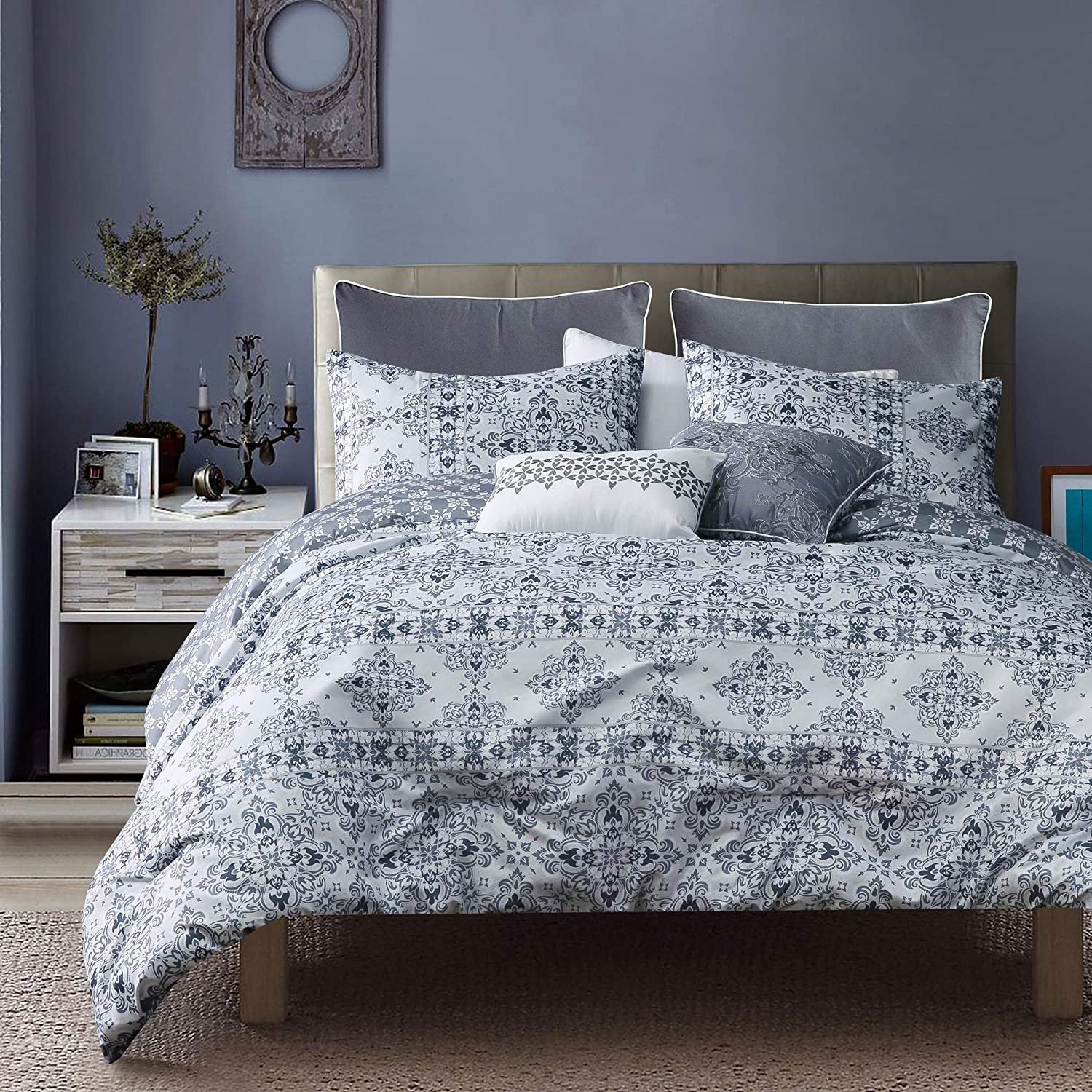 Sapphire Home Luxury 7 Piece Full/Queen Comforter Set with ...