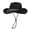 Black, variant on Vintage Western Cowboy Straw Hat for Men Women Curved Brim with Windproof Lanyard, Summer Outdoor Sun Cap for Beach Vacation