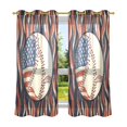 thumbnail image 6 of Yayeee Window Curtains Light Filtering 63"x42" Grommet Panel Pair Home Living Room Decor, Baseball Pattern, 6 of 7