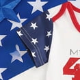 thumbnail image 7 of Xudanell Baby Boy Girl My 1st 4th Of July Outfit Short Sleeve Letter Stars Stripes Print Romper Jumpsuit (Beige, 6-12 Months), 7 of 7