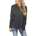 thumbnail image 2 of Frostluinai Womens Contrast Color Block Patchwork Hoodies Fashion Casual Drawstring Hooded Sweatshirts Casual Long Sleeve Workout Tops, 2 of 6