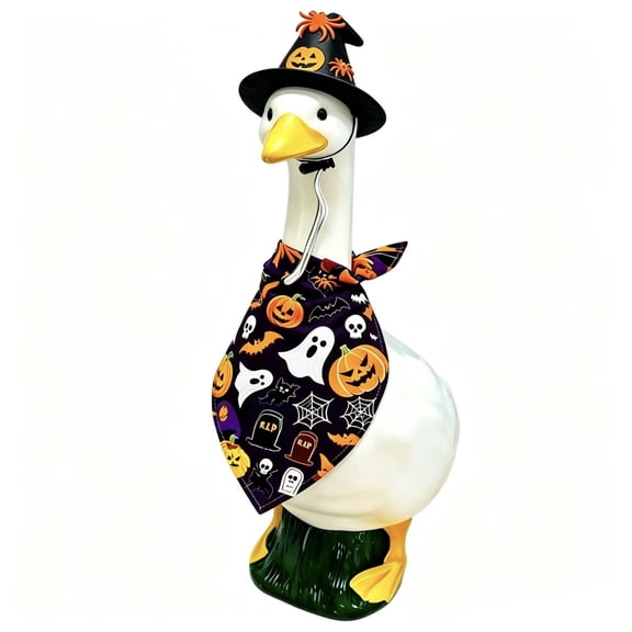 JHyouerji Halloween Goose Costume Set Outdoor Porch Garden Goose Statue Decor