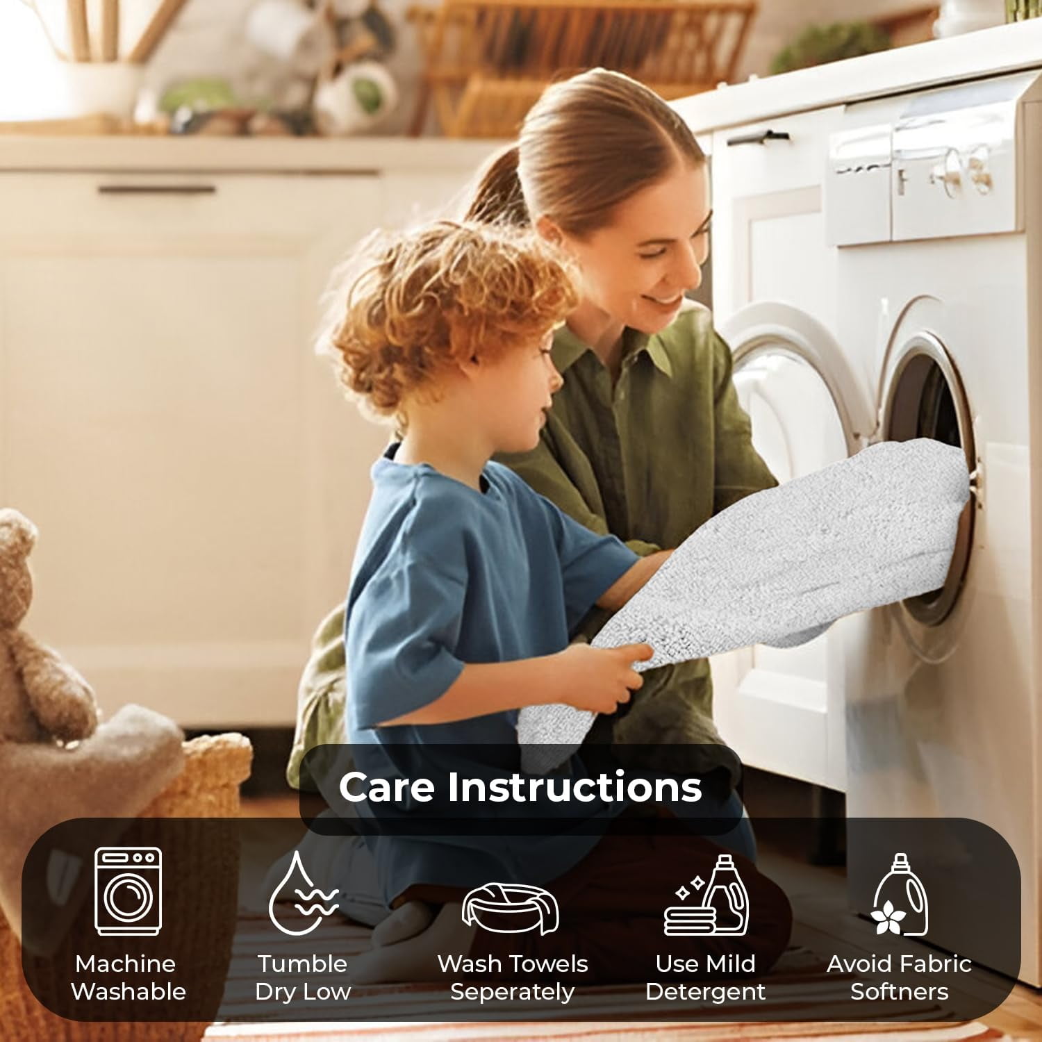 Dan River Bath Towel 6 pack 22x44 in Ultra Soft Quick Drying Cotton Towel - White