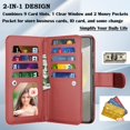 thumbnail image 3 of Galaxy S24 5G Case, Takfox Wallet Case for Samsung Galaxy S24, PU Leather Credit Card Holder Case [9 Card Slots] Folio Flip Detachable Magnetic Cover Kickstand & Carrying Strap,Wine, 3 of 7