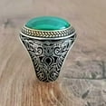 thumbnail image 3 of Natural Malachite Ring, 925 Silver Ring,Gemstone Ring, Men's Signet Ring,Ottoman Style Ring, Statement Ring, Personalized gift,Finger Ring, 3 of 4