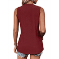 thumbnail image 2 of Camisas Casuales de Verano para Mujer, con Cuello Redondo y Mangas , Color Vino Tinto S, 2 of 7