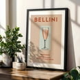 thumbnail image 4 of Bellini - Venezia Veneto Italy Illustration Cocktail Vintage Typography Kitchen Decor Bar Modern Art Minimalist Black Framed Wall Art Print 12 x 18 inches, 4 of 8