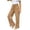 Khaki, variant on Beach Pants for Women Relaxed High Waisted Casual Trousers with Pockets and Drawstring Flowy Resort Style Long Womens Pants Casual Orange,S