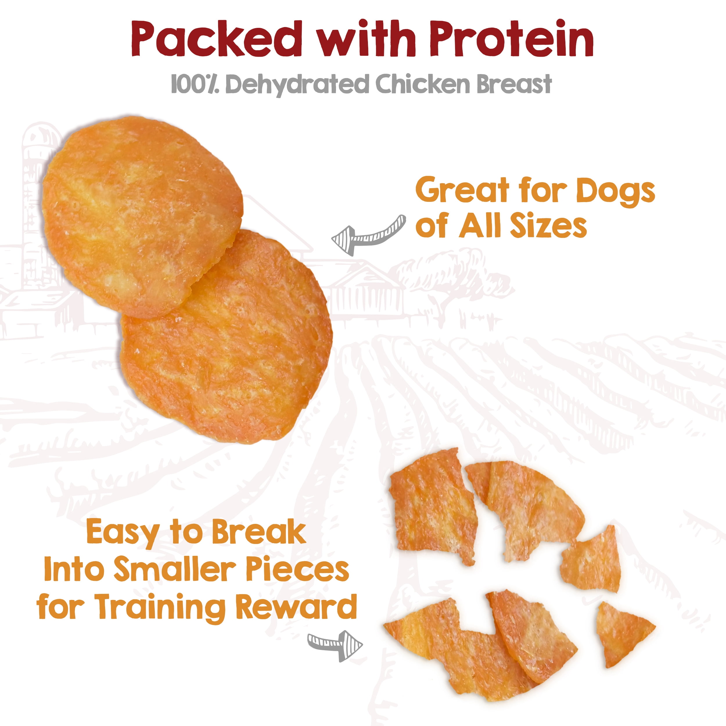 Riley's Chicken Waffle Chips Treats for Dogs, 6 oz Bag