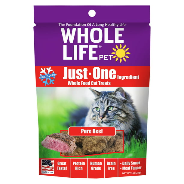 Whole Life Just One Ingredient Pure Beef FreezeDried Cat Treats, 1 Oz