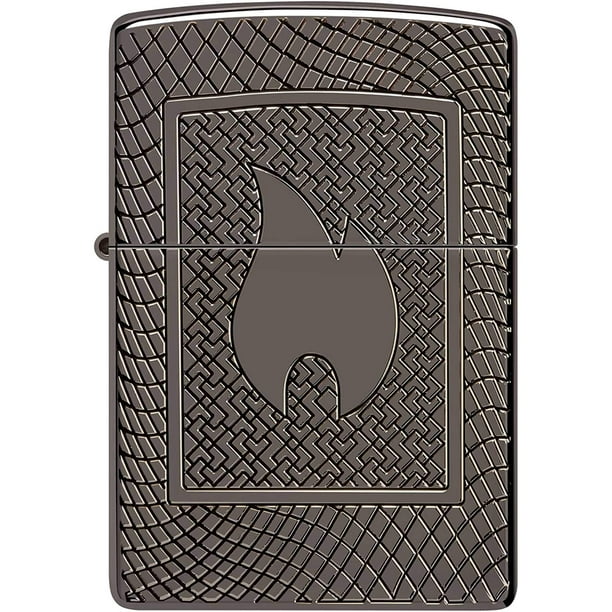 ZIPPO® LIGHTER ZIPPO Zippo 48569 Flame Pattern Design Armor Black Ice Windproof Lighter