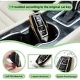 thumbnail image 3 of Key Fob Cover Compatible with Mitsubishi Outlander 4 Button TPU Metal Silicone Keychain Case Holder Protector,Gold Black C, 3 of 7