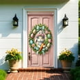 thumbnail image 3 of YMARPT Happy Easter Door Cover, Fabric Easter Bunny Door Cover, Cute Bunny Carrot Photography Backdrop, Colorful Easter Rabbit Egg Door Banner for Easter Themed Door Party Supplies, 3 of 5