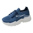 thumbnail image 1 of DXOUPM Chaussures de Course pour Femmes Décontractées en Maille Plateforme Lacets Chaussures de Tennis Confortables, 1 of 3