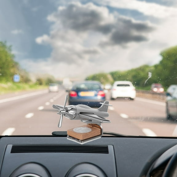 WHAMVOX Solar Plane for Car Freshener Diffuser Stylish Airplane Decor Miss Man Silver
