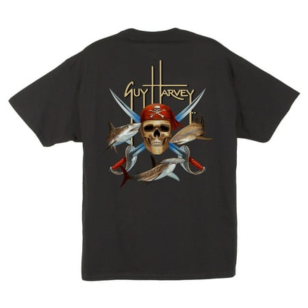 Guy Harvey Bull Dolphin - Guy Harvey Mens Pirate Shark Short Sleeve Shirt