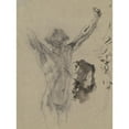 thumbnail image 3 of Mosè Bianchi 12x14 Black Modern Framed Museum Art Print Titled - Study of the Figure and Head of Christ in ‘Christ on the Cross and Mary Magdalene’ (C. 1879), 3 of 5