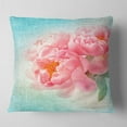 thumbnail image 2 of Designart Peony Flowers Merged to Blue - Floral Throw Pillow - 18x18, 2 of 5