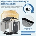 thumbnail image 3 of Bezseller 8*6 Outdoor Storage Tool Shed with Door and Floor, Plastic Outdoor Storage Shed with Steel Frame, Off-white, 3 of 10