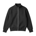 thumbnail image 3 of Fmbrln Mens Solid Color Sweatshirt Zip Up Stand Collar Knit Jacket Fall Winter Long Sleeve Fashion Tops Black 3XL, 3 of 6