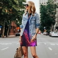 thumbnail image 4 of Easygdp Cosmic Cat Psychedelic Journey para Vestido Transpirable de Mujer, Vestido Suelto de Manga Corta con Pliegues y Bolsillos para el Verano, 4 of 7