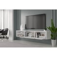 thumbnail image 2 of Kybele LLC Rigaa 71" Wall Mounted Floating Entertainment Media Console - 80 inches Wooden White, 2 of 5