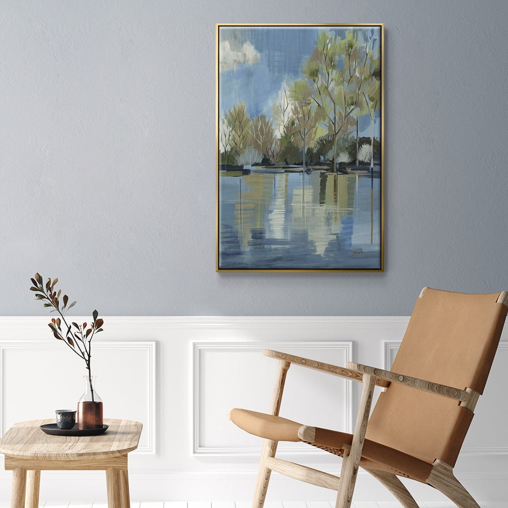 Enchanted Forest I Framed Premium Gallery Wrapped Canvas - Ready to Hang - 17 x 25 - Gold Floating Frame