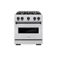 thumbnail image 2 of ZLINE Autograph Edition 30 in. 4.2 cu. ft. Classic Gas Range with 4 Burner Cooktop and Convection Gas Oven in DuraSnow Stainless Steel and Matte Black Accents (CGRSZ-30-MB), 2 of 2