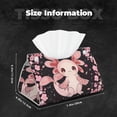 thumbnail image 6 of Lsque Cute Axolotl Sakura Blossoms Printed Long Tissue Box Cover Holder, Facial Paper Organizer Dispenser,Triangle with Bottom Belt, PVC Leather Decorative Organizer, 6 of 9