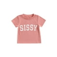 thumbnail image 1 of Qmyliery Kids Tops Short-sleeved Round Neck Letter Printing Shirt Tops Casual, 1 of 9