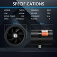thumbnail image 4 of 6 Inch Inline Duct Fan with Speed Controller - EC Motor`Ventilation Exhaust Fan for Heating Cooling Booster, Grow Tents, Hydroponics, 4 of 8