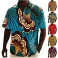 thumbnail image 5 of Bjutir Shirts For Men Short Sleeve African Dashiki Traditional Style Shirt Summer Hawaii Beach Holiday Ankara Floral Shirts Yellow Xl, 5 of 5