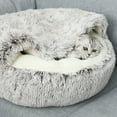 thumbnail image 2 of OAVQHLG3B Cat Beds for Indoor Cats,Cat Cave for Puppy and Kitty,Calming Small Dog Bed for Small Dogs with Cover Cave,Cozy Warming Fluffy Washable Anti-Slip Pet Sleeping Bag, 2 of 4