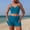 Blue#2, variant on Women's High Waisted Bikini Sets V Neck Twist Back Top Swimsuit Tummy Control Bathing Suit(Black,M)