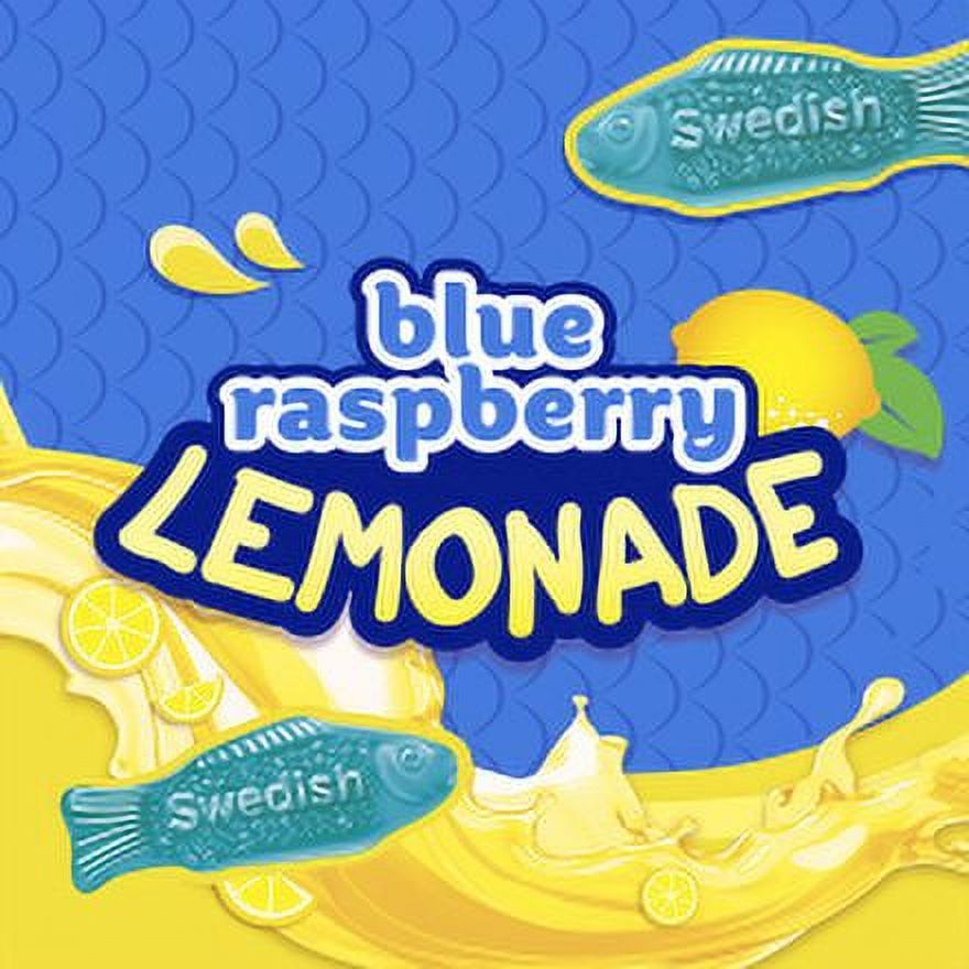 SWEDISH FISH Caramelos Suaves y Masticables Blue Raspberry Lemonade, Bolsa de 3.59 oz Paquete de 2 2