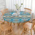 thumbnail image 3 of Elasticized Hem Boho Style Tablecloth - Floral Print Fits 52-56 Inch Round Tables - Stretchable Dining Table Cover, 3 of 7
