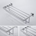 thumbnail image 5 of KOKOSIRI 24'' Bathroom Towel Shelf Chrome Towel Rack with Two Bath Towel Bars SUS304 Stainless Steel Wall Mounted Polished Finish B6003CH-L24, 5 of 9