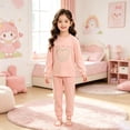 thumbnail image 2 of Afdoent Girls 2 Piece Outfit Soft Long Sleeve Top And Pants Two Piece Outfit For Toddler Kids Casual Wear Loungewear 3-4 Years, 2 of 4