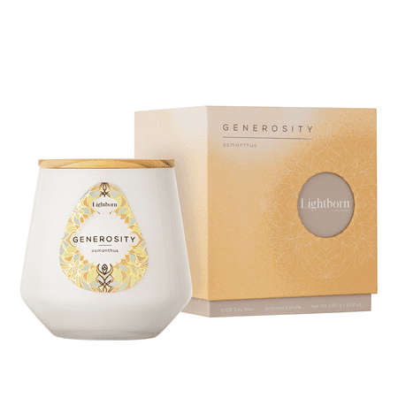 Lightborn (Osmanthus) Generosity Meditation Scented Candle | 10.2 oz | Soy Wax Manifestation Candle | Spiritual Gift Candle